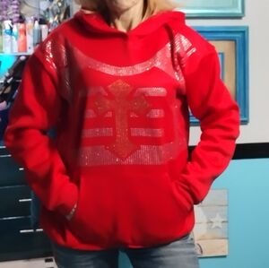 NWOT Embellished cross hoodie